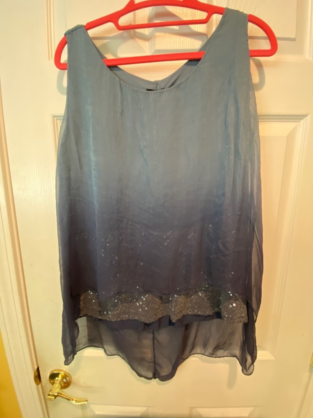 H Trend Made In Italy S Silk Layered Sleeveless Top